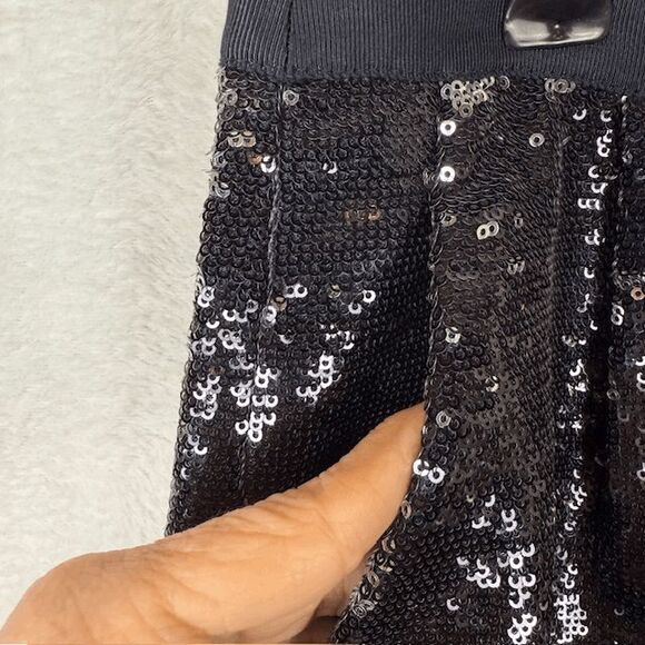 J. Crew Sequin Mini Skirt Navy Blue with Pockets Back Zipper Size 6 - Picture 2 of 11